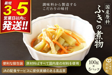 国産原料 ふきの煮物 100g×5パック 最短3～5営業日以内発送