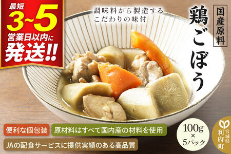 国産原料 鶏ごぼう 100g×5パック 最短3～5営業日以内発送