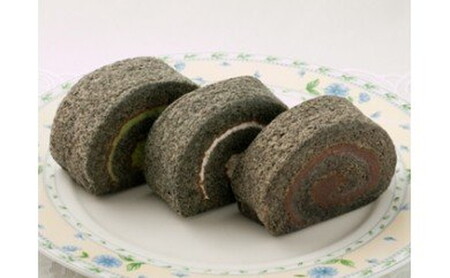 白神古代米ロールケーキセット 3種（生クリーム・ずんだ・あんこ） 食べ比べ お菓子 スイーツ 洋菓子 おやつ 米粉 もちもち 