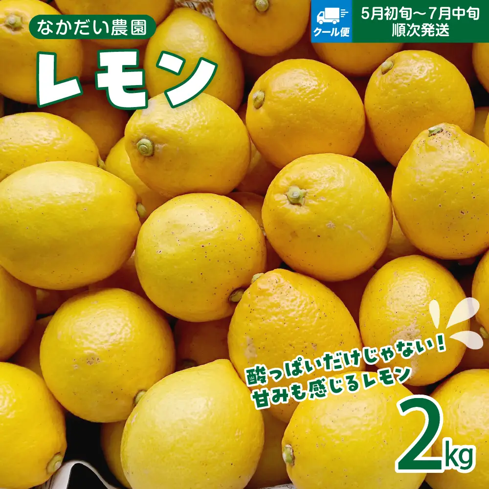 【2026年5月～発送】栽培期間中農薬不使用「レモン」約2kg【クール便】ku033-003-25
