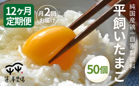 【月2定期便】 平飼いたまご 50個×月2回×12ヶ月