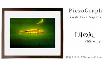 相根良孝 ピエゾグラフ 絵画「月の魚」 額装サイズ526mmx412mm 額縁付き アート インテリア 現代版画 出産祝い 進学祝い 成人祝い 就職祝い 退職記念 結婚祝い 結婚記念のお祝い お誕生日 長寿のお祝い 新築祝い 開業のお祝い 絵画 版画 綾部 京都