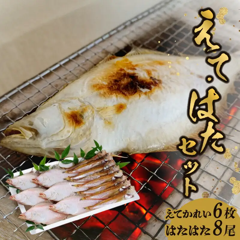 干物 えてかれい、はたはたセット エテカレイ6枚 ハタハタ8尾 08-01