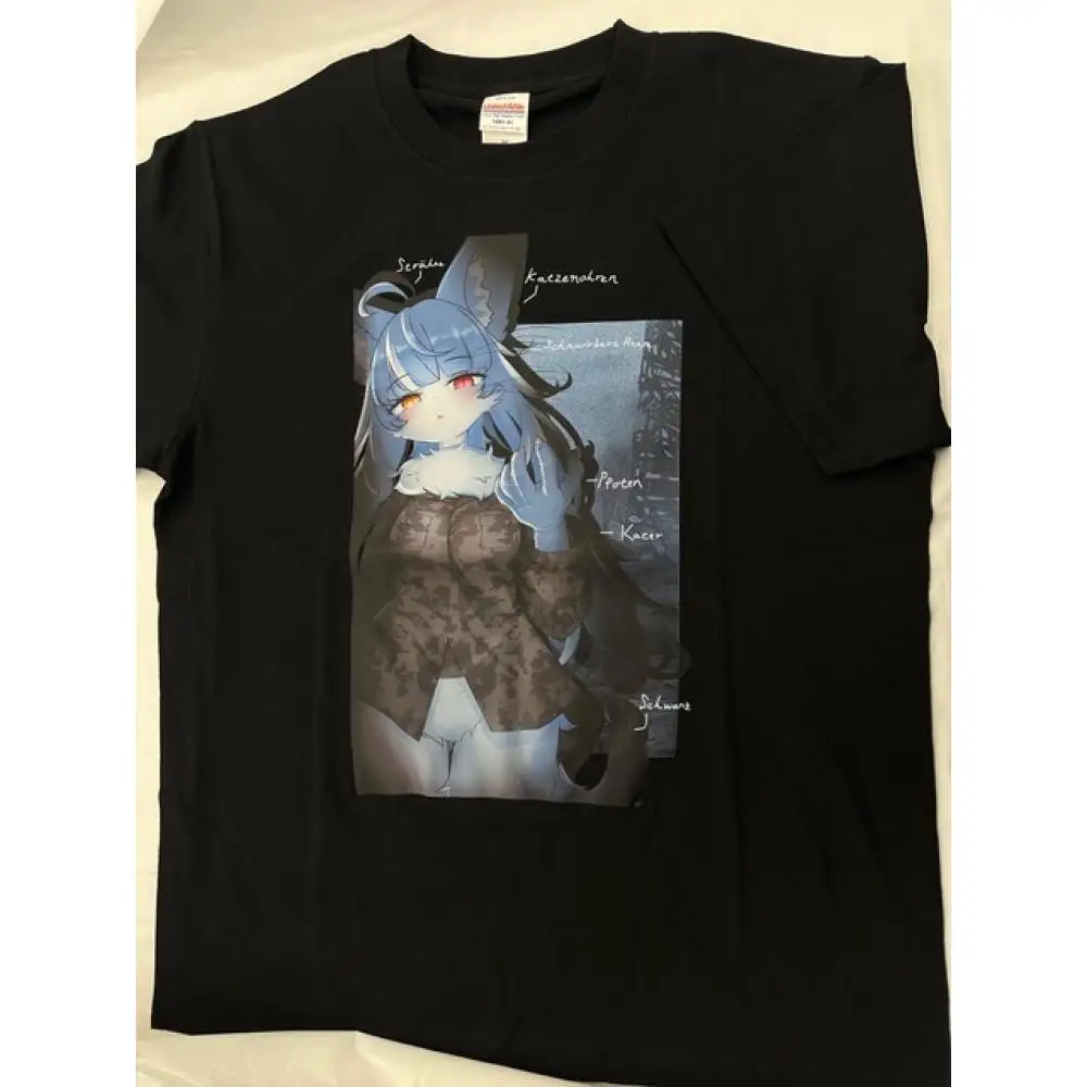 おまねこ転写プリントTシャツ　黒【Ｍサイズ】