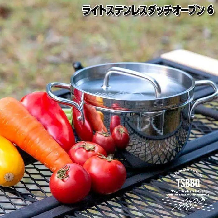 TSBBQ ライトステンレス ダッチオーブン　6インチ　ミラー仕上げ（TSBBQ-011）