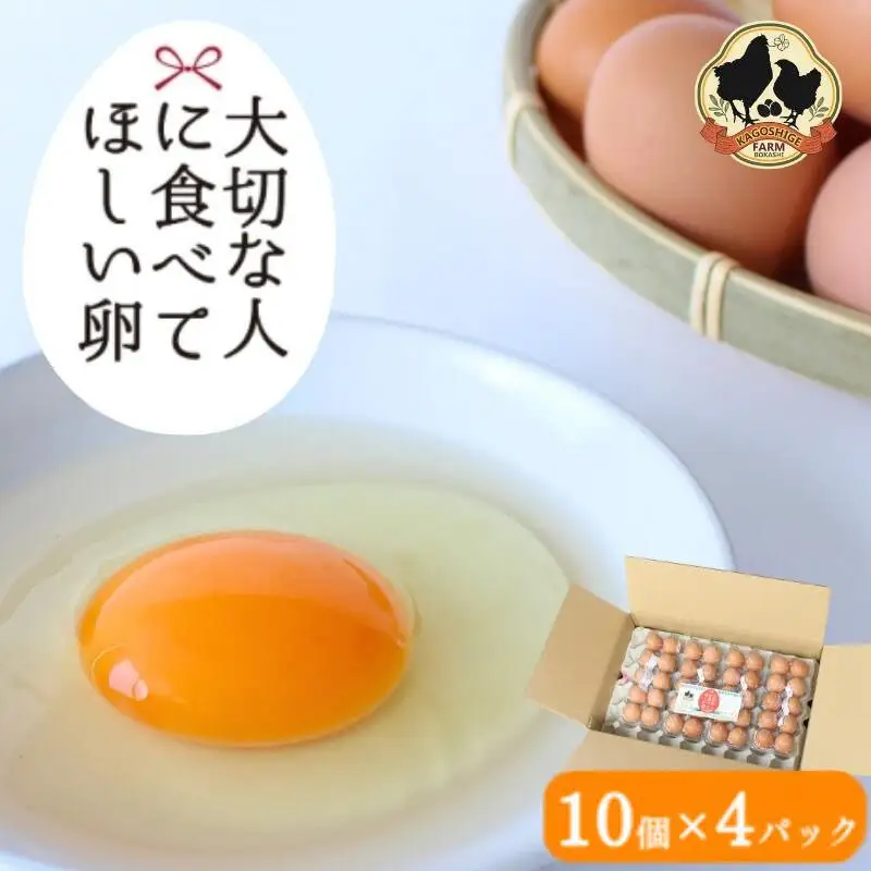 大切な人に食べてほしい卵 10個入×4パック【冷蔵配送】 / 田辺市 卵 たまご 鶏卵 平飼い お取り寄せ 卵かけごはん 和歌山県 【kag001】