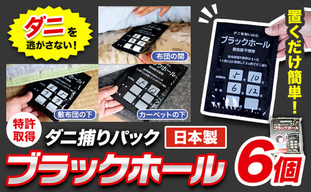 ダニ 対策 ダニ取り パック ブラックホール 6個 