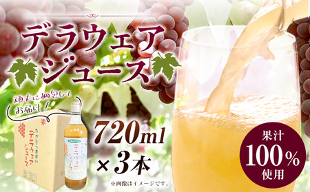 デラウェア ジュース 720ml 3本