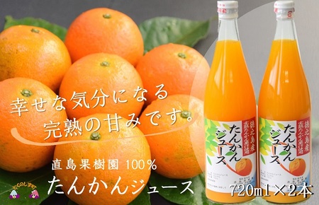 【2026年収穫！】完熟の幸せな甘み！徳之島たんかんジュース（2本）( フルーツ ジュース 果汁 果物 柑橘 徳之島 鹿児島 濃厚 贅沢 太陽 恵み 健康 美味しい 直島果樹園 )