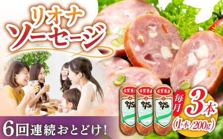 【6回定期便】リオナソーセージ 200g×3本 /宮地ハム [UBM031] ソーセージ