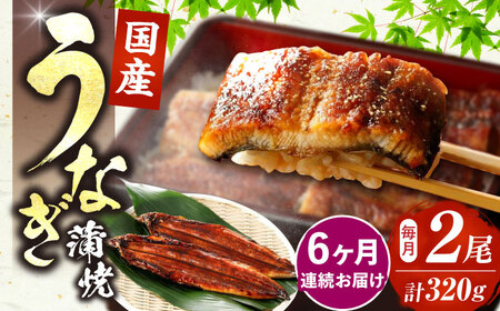 【全6回定期便】福岡県産 うなぎ 蒲焼 大2尾 計320g [VAD012] うなぎ