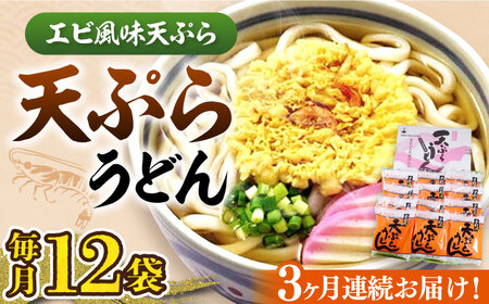 【全3回定期便】天ぷら うどん 12食[VAI055]うどん 天ぷらうどん 天ぷら 麺 麺類