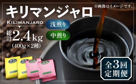 【全3回定期便】キリマンジャロ コーヒー 2種 ( 浅煎り フルーツフレーバー ＆ 中煎り チョコレートフレーバー )[VAS191]珈琲 コーヒー 