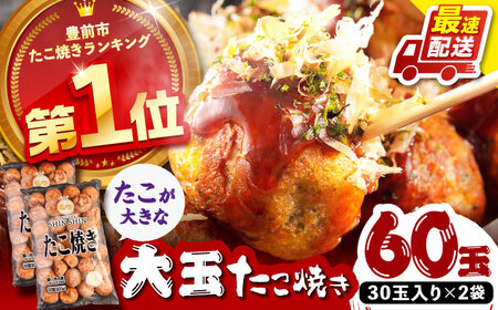蛸が大きな和風味 たこ焼き60個(30個×2袋)[VAT002]冷凍たこ焼き