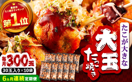【全6回定期便】タコが大きな和風味 たこ焼き 300個 (30個×10袋) [VAT020] 冷凍 タコ焼き レンジ