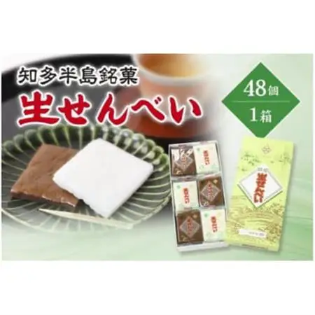 愛知県知多半島の特産銘菓「生せんべい」48ヶ入り箱×1箱【1495429】