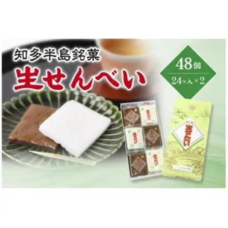 愛知県知多半島の特産銘菓「生せんべい」24ヶ入り箱×2箱【1495433】