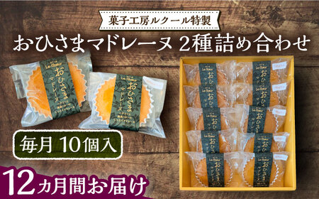 【全12回定期便】おひさまマドレーヌ 10個 詰め合わせ (おひさまマドレーヌ5個 三毛門かぼちゃマドレーヌ5個)[VBI026] お菓子 菓子 詰め合わせ 洋菓子