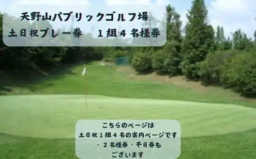 天野山パブリックゴルフ場　土日祝プレー券　1組４名様