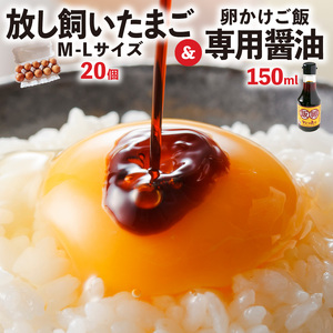 放し飼いたまご「かぐやひめ」20個＆専用醤油_C01806