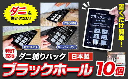 ダニ 対策 ダニ取り パック ブラックホール 10個