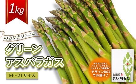 【先行受付】のみやまファームのグリーンアスパラガス（Ｍ～２L以上）1kg【05004】