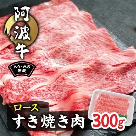 阿波牛A4・A5等級ロースすき焼き肉300g_肉  牛肉 _【配送不可地域：離島】【1209402】