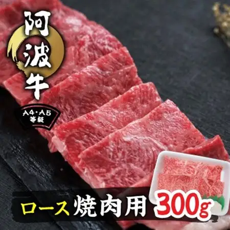 阿波牛A4・A5等級ロース焼肉300g_肉 焼肉 牛肉 やきにく ヤキニク バーベキュー  肉 黒毛和牛 牛肉   肉  牛肉 _【配送不可地域：離島】【1209457】