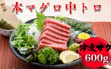 【プロが厳選！】本マグロ 中トロ 600g(冷凍・サク) [0022-0013]