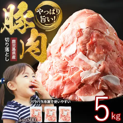 鹿児島県産 豚肉 切り落とし (計5kg・500g×10P) 訳あり 豚肉【スターゼン】starzen-1643