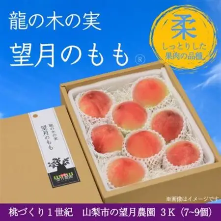 【2026年発送】柔らかめの品種の桃・3K(7~9個)「龍の木の実 望月のもも」【配送不可地域：離島】【1495510】