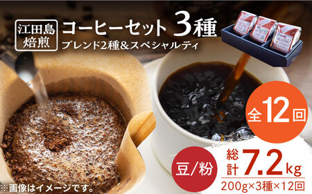 【全12回】コーヒー スペシャルティセット3種 豆or粉 コーヒー[XBE034]