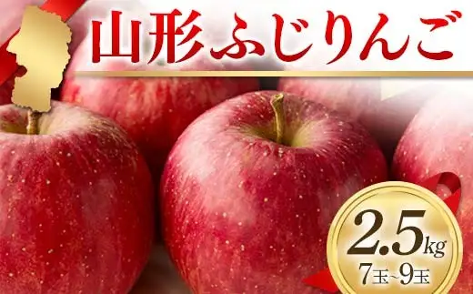 〈先行予約2026年発送〉山形ふじりんご 2.5kg 7玉～9玉 りんご リンゴ 林檎 デザート フルーツ 果物 くだもの 果実 食品 山形県 FSY-2409