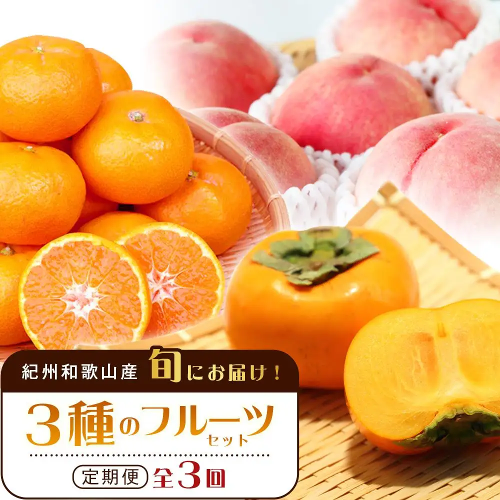 紀州和歌山産旬のフルーツセット（桃・平核無柿・みかん）【UT60】