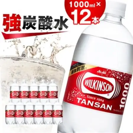 炭酸水 ウィルキンソン タンサン 1000ml 12本 1ケース アサヒ飲料 強炭酸水 ペットボトル【1499988】