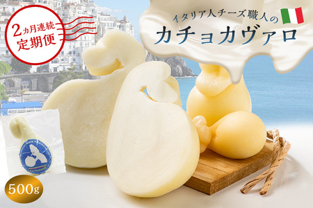【定期便】カチョカヴァロ Caciocavallo 500g(2カ月連続お届け) 【0073-063】カセイフィーチョ サンフランチェスコ ナチュラルチーズ 岐阜県 可児市 しぼりたて 高品質 熟成 セミハードチーズ 食感 濃厚 ミルク 風味 歴史 伝統