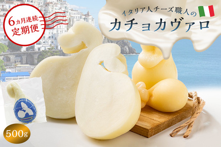 【定期便】カチョカヴァロ Caciocavallo 500g(6カ月連続お届け) 【0073-065】カセイフィーチョ サンフランチェスコ ナチュラルチーズ 岐阜県 可児市 しぼりたて 高品質 熟成 セミハードチーズ 食感 濃厚 ミルク 風味 歴史 伝統