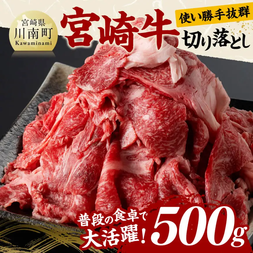 宮崎 牛切り落とし 500g【 肉 牛肉 国産 宮崎県産 黒毛和牛 和牛 】