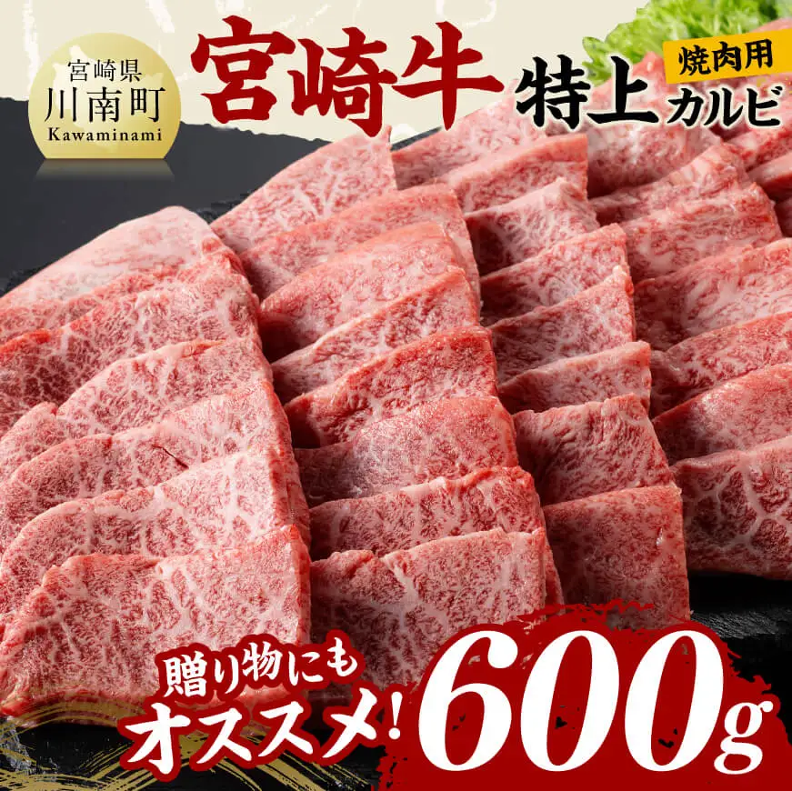 宮崎牛 特上カルビ 焼肉用 （三角バラ） 合計600g【 肉 牛肉 国産 宮崎県産 黒毛和牛 特上 カルビ 】
