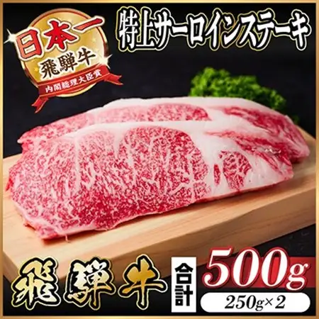 飛騨牛 特上 サーロインステーキ　500g(250g×2枚) 黒毛和牛_肉 ステーキ 牛肉 ビーフステーキ  肉 飛騨牛 牛肉 うし ビーフ_【配送不可地域：離島】【1487322】