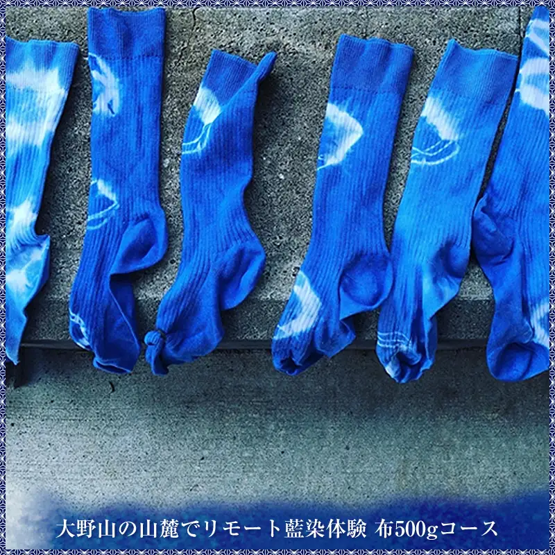 大野山の山麓でリモート藍染体験　布500gコース【 体験 チケット 神奈川県 山北町 】