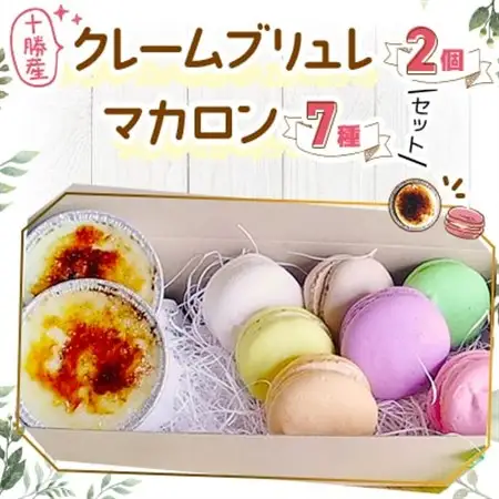 十勝産クレームブリュレ2個とマカロン7種セット_菓子・スイーツ 洋菓子  _【配送不可地域：離島】【1497369】