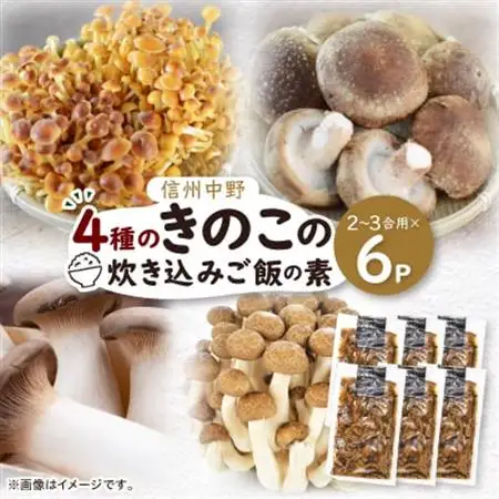 四種のきのこの炊き込みご飯の素　6パック【1384281】