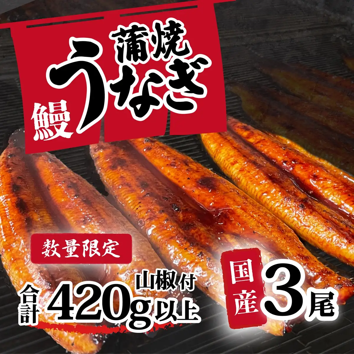 【国産】うなぎ  蒲焼き 訳ありウなぎ 3尾 420g ウナギ 冷凍