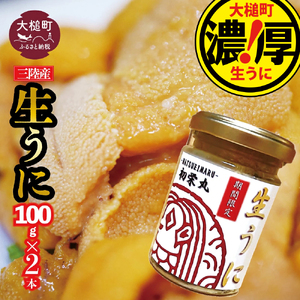 三陸産生うに 瓶詰100g×2本【令和8年6月発送】【配送日指定不可】【35】