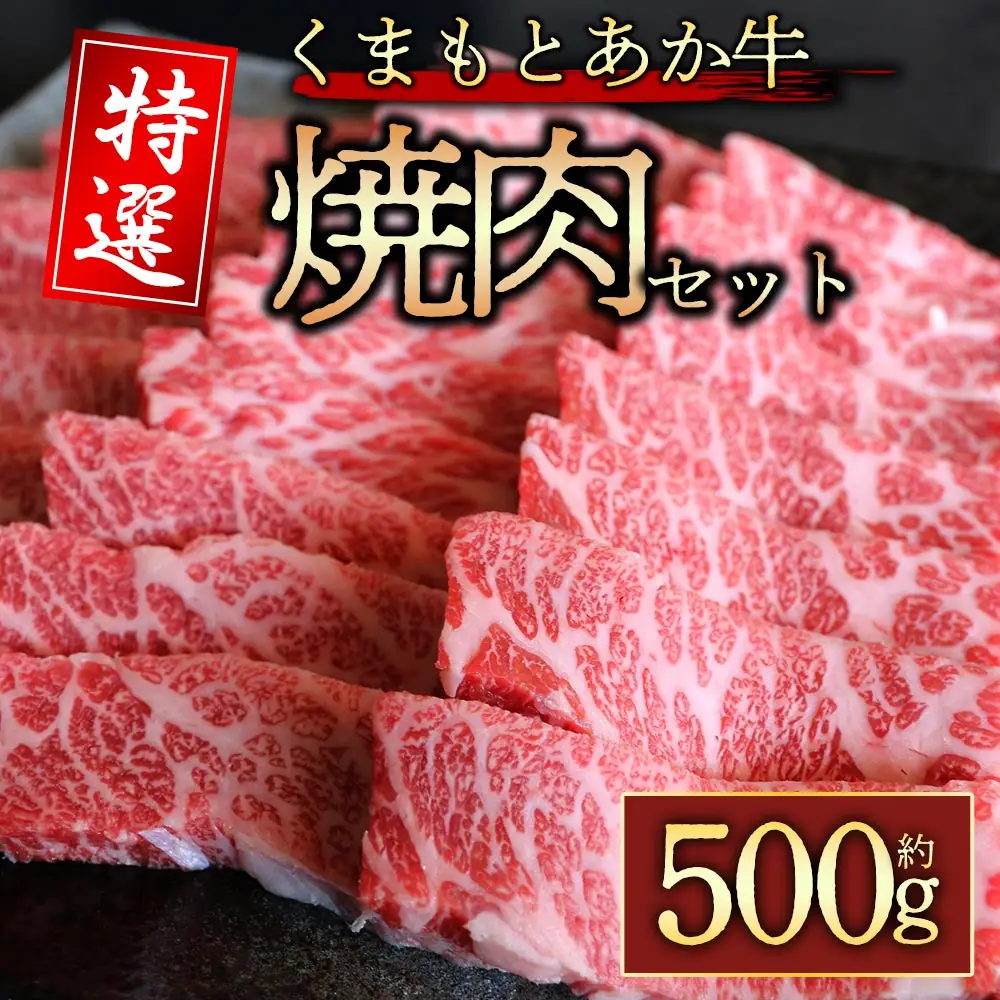 【GI認証】くまもとあか牛　特選焼肉用　500g　阿蘇牧場