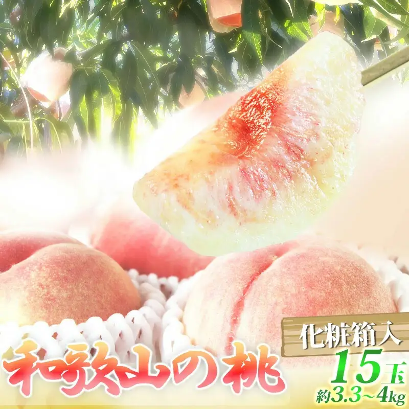 桃 紀州和歌山産の桃 15玉 化粧箱入【uot780A】