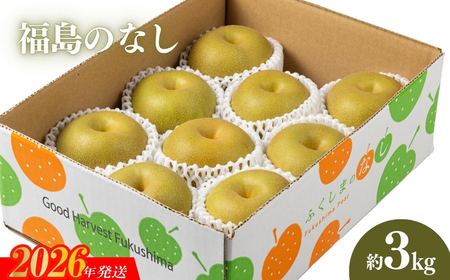 No.2042 【2026年発送 先行予約】福島のなし　約3kg（幸水または豊水）