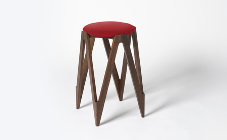 CO･DA･MA High Stool＜ウォールナット＞（NC-158 レッド）
