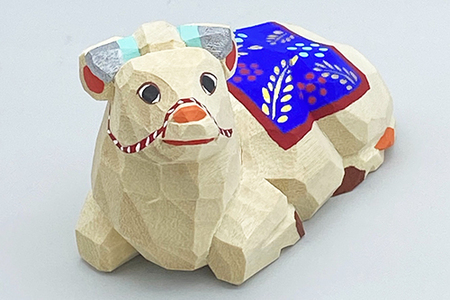 GE-2.【新年のお祝いに】干支一刀彫　丑（うし）　大